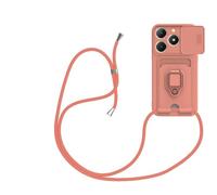 SNCLET Bumper Case para Realme C61 Funda de Teléfono Premium Suave Silicona TPU con Cordón Anillo de Soporte Ultra Thin Cover con Tarjetero Funda de Silicona para Realme C61,Rosa