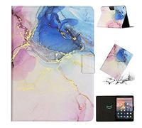 SNCLET Case para Amazon Fire HD 8 2018 Funda,PU Cuero Protectorara Carcasa con Ranura Tarjeta Función Estuche de Piel Slim Magnético Tablet Funda para Amazon Fire HD 8 2018/2017/2016,Azul Rosado