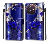 SNCLET Cuero Funda para OPPO A3 4G Carcasa de Telefono Piel PU para OPPO A40 Cover de Patrón de Colores Protection Folio Ranura para Tarjeta Cierre Magnético Funda para OPPO A3 4G/OPPO A40,Rosa Azul