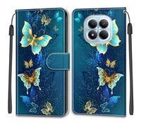 SNCLET Cuero Funda para Redmi Note 15 Pro 5G Carcasa Funda Silicona Flip Phone Cover Piel PU Patrón de Colores Ranura para Tarjeta Cierre Magnético Funda para Redmi Note 15 Pro 5G,Butterfly Shadow