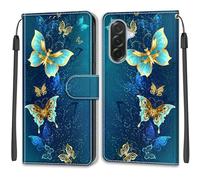 SNCLET Cuero Funda para Samsung Galaxy A36 5G Carcasa Funda Silicona Flip Phone Cover Piel PU Patrón de Colores Ranura para Tarjeta Cierre Magnético Funda para Samsung Galaxy A36 5G,Butterfly Shadow