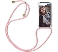 SNCLET Funda con Cuerda para TCL 605 Transparente TPU Case Ultra Thin Funda de Silicona con Colgante Collar Correa de Cuello Cordón Movil Carcasa para TCL 605,Rosado