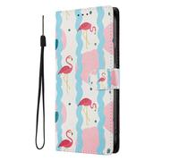 SNCLET Funda con Tapa para TCL 60 SE NxtPaper con Ranura para Tarjetas Cover Tipo Cartera de Cuero PU y Soporte Integrado,Cierre Magnético Móvil Funda para TCL 60 SE NxtPaper,Flamenco Bonito