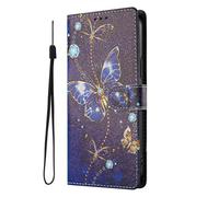 SNCLET Funda Magnético para TCL 605 Funda Tipo Cartera de Cuero PU con Carcasa de Silicona,Ranura para Tarjetas,Soporte Integrado,Diseño Estampado Retro Flip Cover para TCL 605,Mariposa Diamante