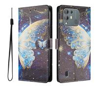SNCLET Funda para Blackview A55 Pro Funda Tipo Cartera con Diseño Estampado Cuero PU con Ranura para Tarjetas,Soporte Integrado,Cierre Magnético Cover para Blackview A55 Pro,Alas De Mariposa