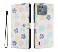 SNCLET Funda para Blackview A55 Pro Funda Tipo Cartera de Cuero PU con Ranura para Tarjetas,Soporte Integrado,Cierre Magnético Wallet Cover para Blackview A55 Pro,Flores Coloridas