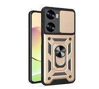 SNCLET Funda para Huawei Nova 11 SE Funda Cubierta de cámara Deslizante con Soporte de Anillo Armor Carcasa de PC TPU Bumper Antigolpes Protector Antiarañazos Cover para Huawei Nova 11 SE,Oro