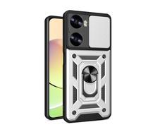 SNCLET Funda para Huawei Nova 11 SE Funda Protección Armor Carcasa Cubierta de Cámara Deslizante Proteger con 360 Anillo Soporte PC y Silicona Antiarañazos Cover para Huawei Nova 11 SE,Plata