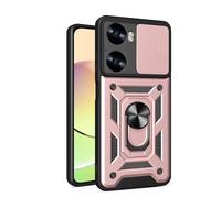 SNCLET Funda para Huawei Nova 12 SE Carcasa con Anillo de Soporte y Protección de la Cámara Funda Anti-Rasguño PC Duro Bumper Case Armor Antiarañazos para Huawei Nova 12 SE,Oro Rosa