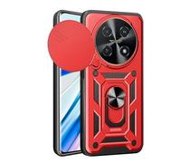 SNCLET Funda para Huawei Nova 12i Protección de la Cámara Case con Protección Soporte de Anillo Carcasa Anti-Golpes Anti-Arañazos Cover Protector Armor Funda para Huawei Nova 12i,Rojo