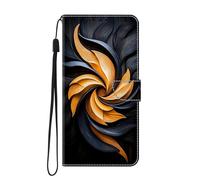 SNCLET Funda para Huawei Y9 Prime 2019 PU Cuero Flip Carcasa Fundas Móvil de Tapa Libro con Cierre Magnético Flip Wallet Cover Case para Huawei Y9 Prime 2019, Molino de Viento Dorado y Negro
