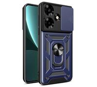 SNCLET Funda para Infinix Hot 30 Carcasa Funda con Protector de cámara con Tapa Deslizante y Soporte de Anillo Carcasa de PC Duro Protector Armor Antiarañazos Fundas para Infinix Hot 30,Azul