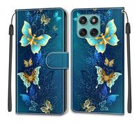 SNCLET Funda para Motorola Edge 60 Fusion 5G Carcasa Funda Silicona Flip Phone Cover Piel PU Patrón de Colores Ranura para Tarjeta Magnético Funda para Motorola Edge 60 Fusion 5G,Butterfly Shadow