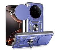 SNCLET Funda para OPPO Find X8 Carcasa con Protector de cámara con Tapa Deslizante y Soporte de Anillo Carcasa de PC Duro Armor Antiarañazos Fundas para OPPO Find X8,Azul