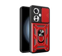 SNCLET Funda para OPPO Reno11 F 5G Protección de la Cámara Case con Protección Soporte de Anillo Carcasa Anti-Golpes Anti-Arañazos Cover Protector Armor Funda para OPPO Reno11 F 5G,Rojo