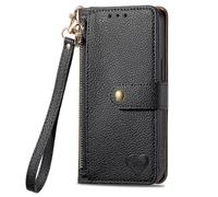 SNCLET Funda para Realme C31 Phone Case Amor Corazón Patrón PU Piel Tapa con Ranuras para Tarjetas Cierre Magnético Bloqueo RFID Billetera Carcasa para Realme C31,Negro