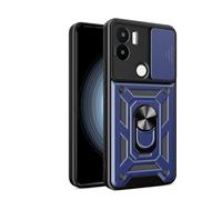 SNCLET Funda para Redmi A1+/Plus Carcasa con Protector de cámara con Tapa Deslizante y Soporte de Anillo Carcasa de PC Duro Armor Antiarañazos Fundas para Redmi A1 Plus,Azul