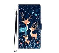 SNCLET Funda para Samsung Galaxy M15 Carcasa Libro con Tapa de Cuero Piel Wallet Case Flip Cover con Kickstand, Magnetica, Ranuras para Tarjetas para Samsung Galaxy M15, Una Manada de Ciervos