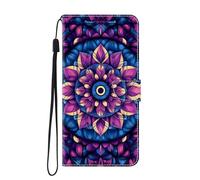 SNCLET Funda para Sony Xperia 1 III Flip Case Billetera Carcasa, [Protección RFID] Avanzado PU Piel Carcasa, [Ranura], Cierre Magnético, Tapa Antichoque,Flor de Datura púrpura