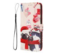 SNCLET Funda para Sony Xperia 1 V Funda de Cuero PU Christmas Style Navidad Patrón Cover Piel Carcasa Ranuras para-Tarjetas Antigolpes Magnético Cover para Sony Xperia 1 V,Perrito de Navidad