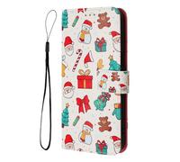 SNCLET Funda para Sony Xperia 10 Vi Funda Cuero Libro Christmas Style Navidad Patrón Cover PU Piel Carcasa Ranuras para-Tarjetas Antigolpes Magnético Cover para Sony Xperia 10 Vi,Oso de Navidad
