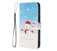 SNCLET Funda para Sony Xperia 5 V Silicona Funda Christmas Style Navidad Patrón Carcasa PU Piel Cover Ranuras para-Tarjetas Antigolpes Magnético Teléfono Cover para Sony Xperia 5 V,Copo de Nieve