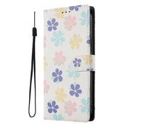 SNCLET Funda para TCL 405 Funda Tipo Cartera de Cuero Carcasa PU con Interior de Silicona,Ranura para Tarjetas,Soporte Integrado,Cierre Magnético Wallet Cover para TCL 405,Flores Coloridas