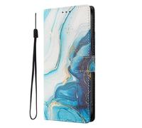 SNCLET Funda para TCL 405 Funda Tipo Folio con Tapa Cartera de Cuero Carcasa PU con Interior de Silicona,Ranura para Tarjetas,Soporte Integrado,Diseño Estampado Cover para TCL 405,Ola Azul