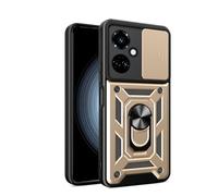 SNCLET Funda para Tecno Camon 19 Pro 5G Funda Cubierta de cámara Deslizante con Soporte de Anillo Armor Carcasa de PC TPU Bumper Antigolpes Protector Antiarañazos Cover para Tecno Camon 19 Pro 5G,Oro