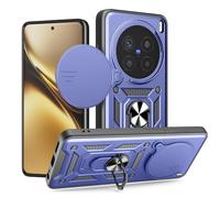 SNCLET Funda para Vivo X200 Pro 5G Carcasa con Protector de cámara con Tapa Deslizante y Soporte de Anillo Carcasa de PC Duro Armor Antiarañazos Fundas para Vivo X200 Pro 5G,Azul
