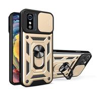 SNCLET Funda para ZTE Blade L9 Funda Cubierta de cámara Deslizante con Soporte de Anillo Armor Carcasa de PC TPU Bumper Antigolpes Protector Antiarañazos Cover para ZTE Blade L9,Oro