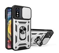 SNCLET Funda para ZTE Blade L9 Funda Protección Armor Carcasa Cubierta de Cámara Deslizante Proteger con 360 Anillo Soporte PC y Silicona Antiarañazos Cover para ZTE Blade L9,Plata