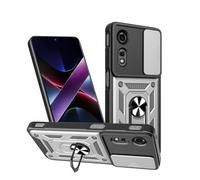 SNCLET Funda para ZTE Nubia Neo 2 Funda Protección Armor Carcasa Cubierta de Cámara Deslizante Proteger con 360 Anillo Soporte PC y Silicona Antiarañazos Cover para ZTE Nubia Neo 2,Plata