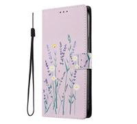 SNCLET Funda Tipo Folio para TCL 405 Funda Magnético de Cuero PU con Carcasa de Silicona,Ranura para Tarjetas,Soporte Integrado,Diseño Estampado,Retro Protectora Cover para TCL 405,Lavanda