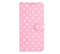SNCLET Magnético Funda con Lunares para Nokia C110 Funda de Silicona TPU Bumper Cover Tipo Cartera de Cuero PU con Ranuras para Tarjetas y Bolsillo Lateral para Nokia C110,Rosa