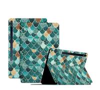 SNCLET para Samsung Galaxy Tab S7 Plus 2020 Funda PU Cuero Flip Protectora Carcasa con Auto Wake/Sleep Función de Soporte Funda para Samsung Galaxy Tab S7 Plus 2020/S8 Plus 2022,Sirena Esmeralda