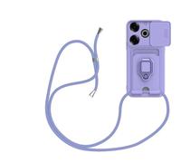 SNCLET Suave Silicona TPU Case para Tecno Pova 6 Pro Bumper Case Premium Funda con Cordón Ajustable Anillo de Soporte Ultra Thin Cover Tarjetero Funda de Silicona para Tecno Pova 6 Pro,Morado