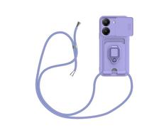 SNCLET Suave Silicona TPU Case para Xiaomi Poco X7 Pro 5G Bumper Case Funda con Cordón Ajustable Anillo de Soporte Ultra Thin Cover Tarjetero Funda de Silicona para Xiaomi Poco X7 Pro 5G,Morado