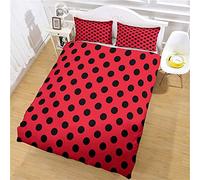SNDTXE Funda Nordica Cama 150/160 Puntos Rojos Simples Muy Suave Microfibra Modernas Juego De Funda De Edredón para Ropa De Cama Familias Y Adulto Juveniles Impresión Funda Nórdica 220x240cm