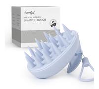 Sndyi Cepillo Masajeador Cuero Cabelludo, Cepillo Cuero Cabelludo para Reduce la Caspa, Estimula el Crecimiento del Cabello, Cepillo para Champú de Paja de Trigo [Mojado & Seco],Azul Cielo