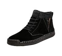 Sneaker Herren StraßEnlaufschuhe üBergrößE SchnüRhalbschuhe Outdoor Sportlich Gleitsicher Leichtetrekkingschuhe Mit Weich Dicke Sohle Leichtgewicht Hoch Oben Turnschuhe Hohe ElastizitäT, Negro , 42