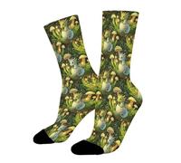 Sneaker Sport Socks Ilustración De Hongos Y Dragón Calcetines De Deporte Casuales Cómodos Running Sportsocken Cómodas Trabajo Half Crew Sock For Senderismo Entrenamiento Futbol 40Cm