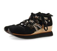 Sneakers Abiertos Negros Tipo Espadrille con CUÑA para Mujer IONA