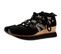 Sneakers Abiertos Negros Tipo Espadrille con CUÑA para Mujer IONA