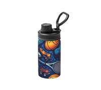 Sneakers - Botella de agua aislada de 12 onzas, diseño de baloncesto y fútbol, taza de agua espacial para viajes, deportes espaciales, boca ancha, acero inoxidable