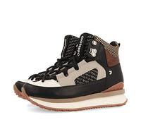 Sneakers Estilo botín de montaña Marrones Que combina Texturas y Piezas Blancas Negras y cobres para Mujer lustenau