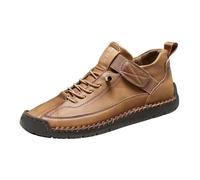 Sneakers Mujer Suela Plana, Zapatillas de Deporte Mujer Cómodas Ortopedias Anchas Pies Zapatos de Caminar de Piel Ligeras Zapatos de Senderismo para Cordones Deportivos y Exteriores Zapatillas Retro