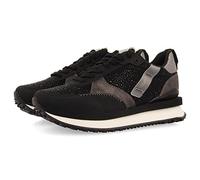 Sneakers Negras Monocolor con Detalle de Cristales para Mujer Ethan