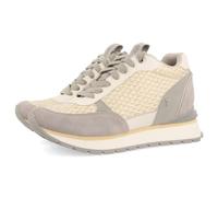 Sneakers Plateadas con CUÑA Interna Y Detalles Trenzados para Mujer HEKAL