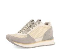 Sneakers Plateadas con CUÑA Interna Y Detalles Trenzados para Mujer HEKAL